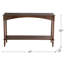 Console 47 x 14 x 30 po en bois brun rustique avec pieds en spirale tournés et tablette inférieure