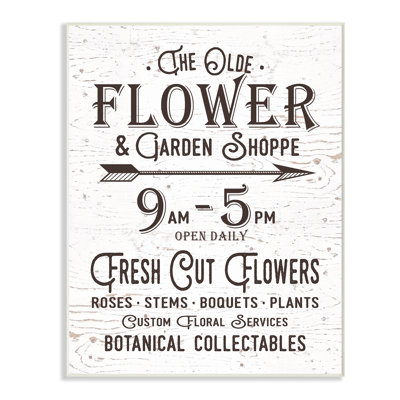 «The Old Flower and Garden Shop», reproduction d'art textuel sur toile