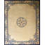 Tapis blanc antique antique ivoire beige à motif médaillon des années 1890