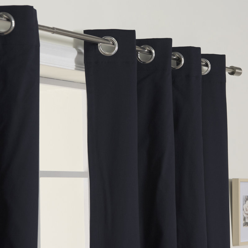 Hocking Cotton Blend Blackout Curtain Panel Pair, Navy, 52" W X 84" L