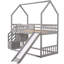 Lit superposé simple au dessus d'un lit simple avec glissière convertible, escalier de rangement-552317208