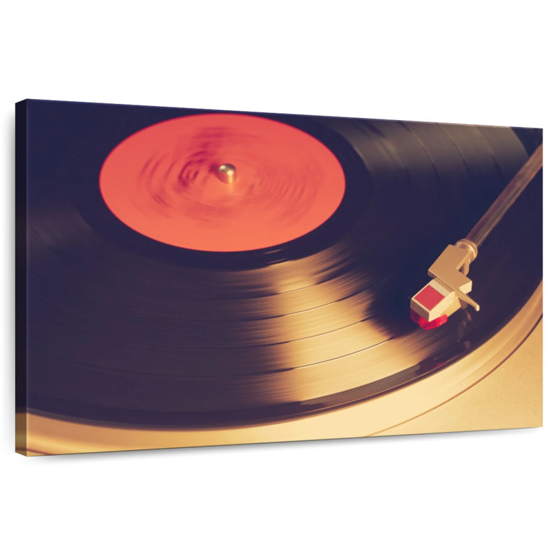 Joueur de vinyle rétro, H 30 po x l 45 po