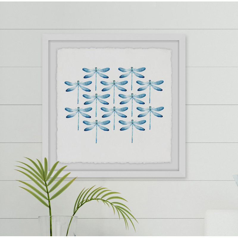 " Blue Dragonfly Rows II ", 12" H x 12" W