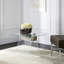 Benner Glass Top Cross Legs End Table