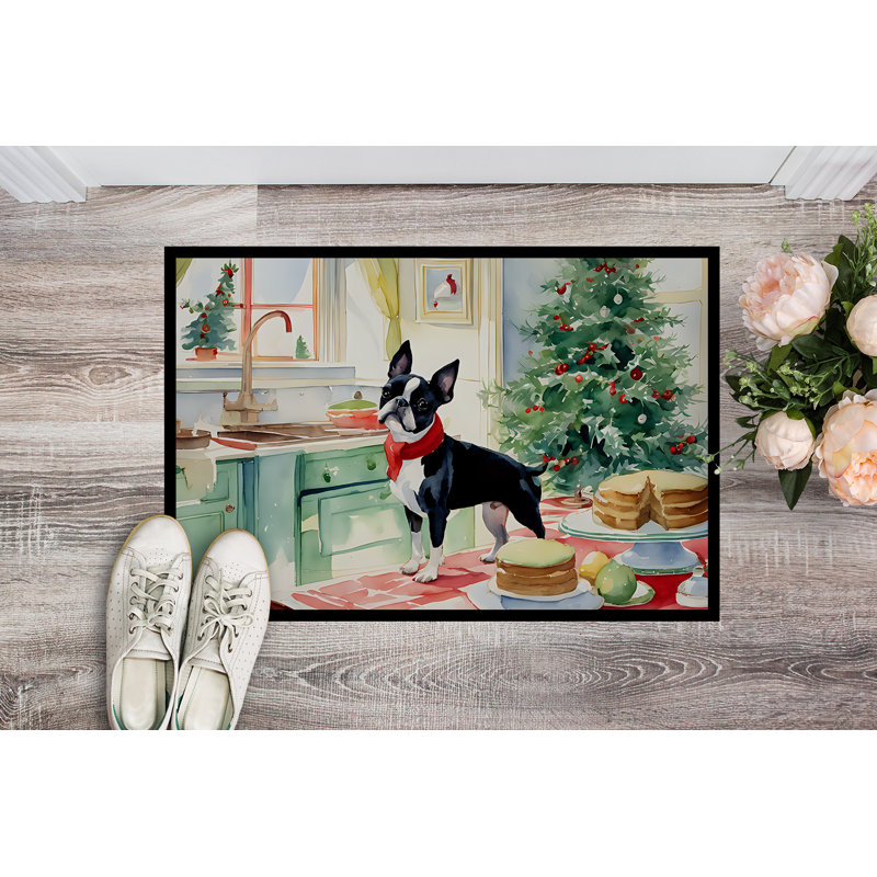 Paillasson Boston Terrier Junya DAC3745, L 18 po x L 27 po