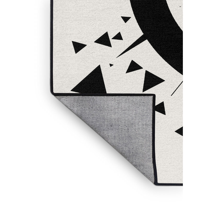 Tapis géométrique gris et noir délavé à la machine Yonkers Archery, 7 x 9