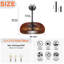 Ventilateur de plafond rustique 20 pouces à 6 lumières, ventilateur à moteur à courant continu à 5 pales réversibles, lumière silencieuse ultra DC à 6 vitesses avec télécommande pour la chambre à coucher, le salon, la cuisine, le patio couvert et le balcon.
