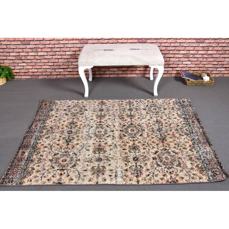 Tapis beige en laine Classic Patchwork 44,9 x 66,9 po