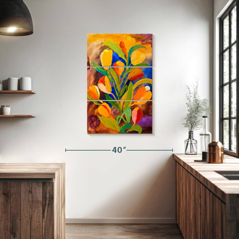 Avery gracieuses fleurs abstraites, H 38 po x l 24 po