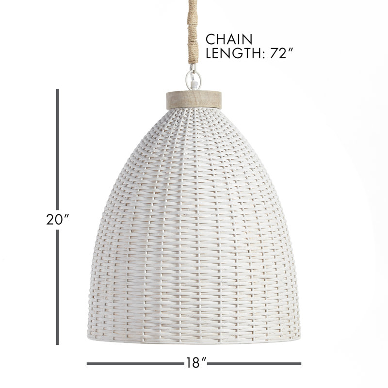 1 - Light Pendant, White, 92" H x 30" W  x 30" D