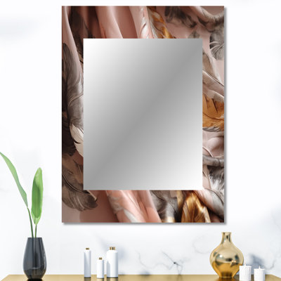 Plumes glamour dorées de Boho Fantasy II - miroir mural plume glam