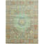 Hand Knotted Wool Area Rug in Green And Light Blue-1111031995