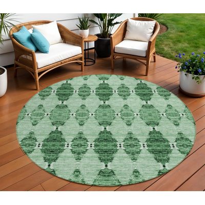 Tapis rond 8 po Emerald And Green