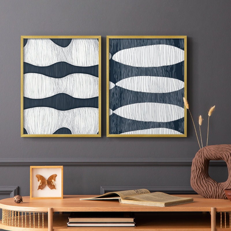 ABSTRACT Series DCCVII - Reproduction encadrée de qualité supérieure - prête à être accrochée - aucun clou requis - aucun clou requis