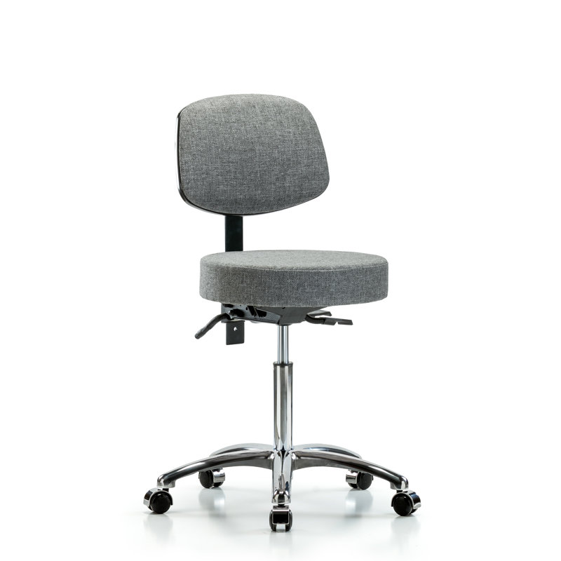 Tabouret de laboratoire Sarina, Roulettes, Gris, 22"