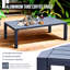 Malibu Aluminium 5 Seat Lounge Set in Grey with Olefin Cushions & Syn-Teak Arms