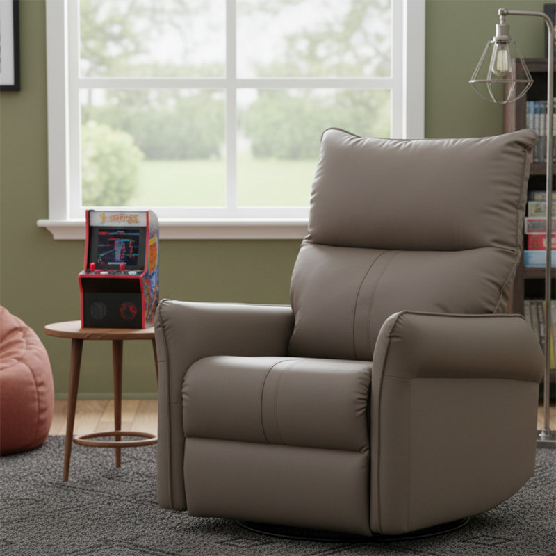 Fauteuil inclinable classique avec chaise berçante et pivotante, Brown