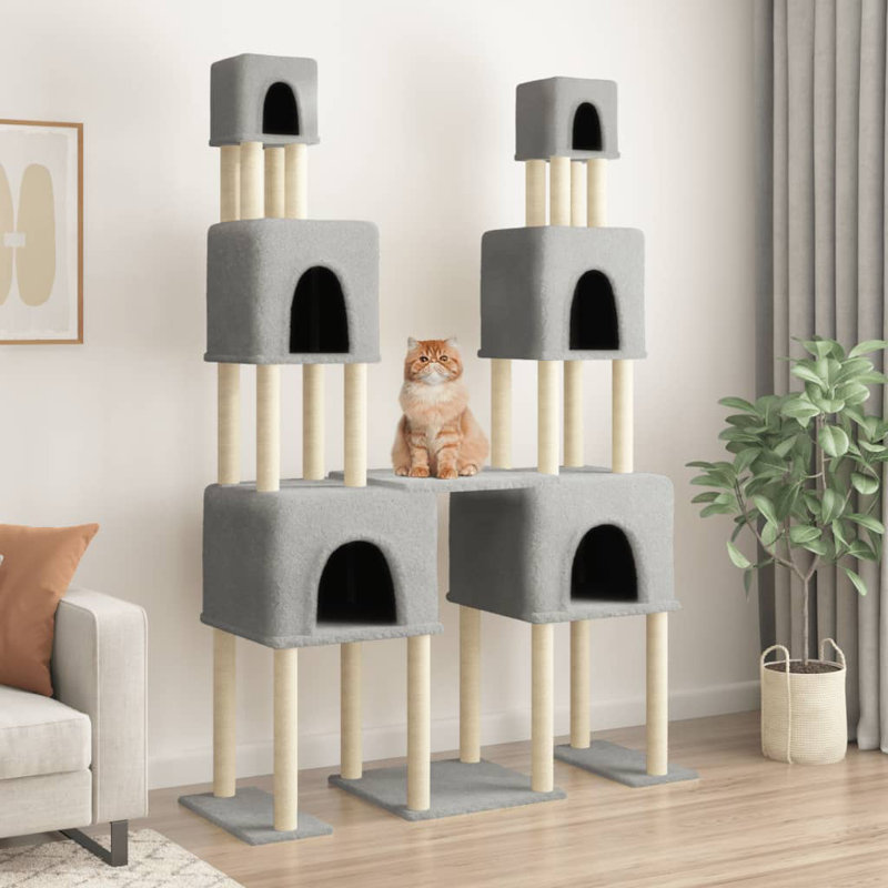 Waynesville 199cm H Cat Tree, Light Grey