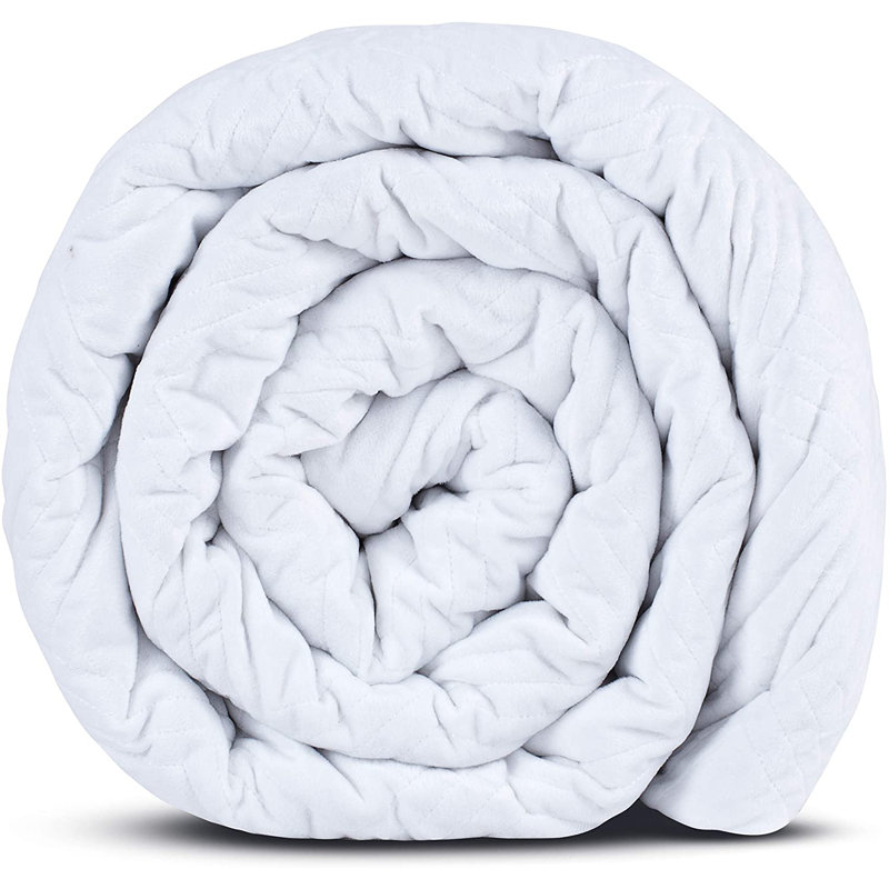 Couverture rafraîchissante 100% coton, l 80 po x L 87 po, 25 lb, Blanc