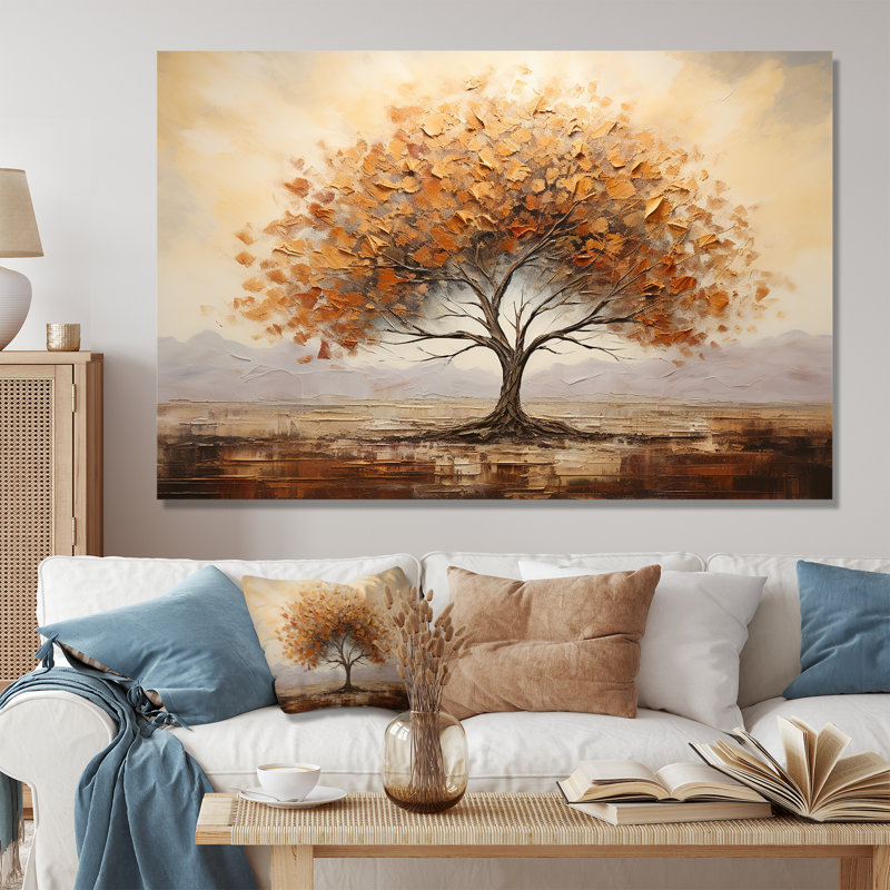 Arbre sauvage, art africain sur toile, Toile tendue, H 40 po x l 60 po x P 1,5 po