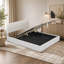 Lit plateforme tapissier grand avec système de rangement hydraulique Teddy