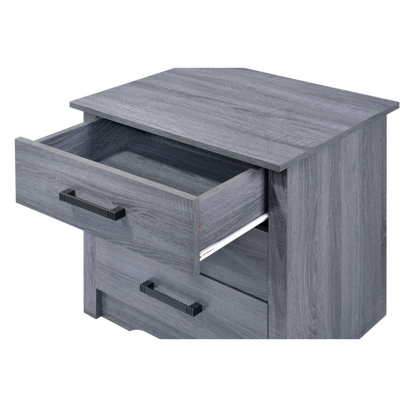 Contemporary Nightstand, Gray