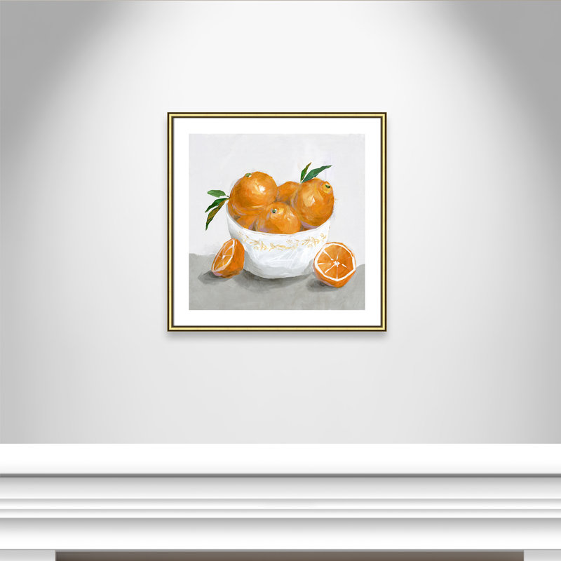 Abbaye «Oranges» par Isabelle Z - reproduction d'art, Papier avec cadre doré, H 28,75 po x l 28,75 po x P 0,88 po