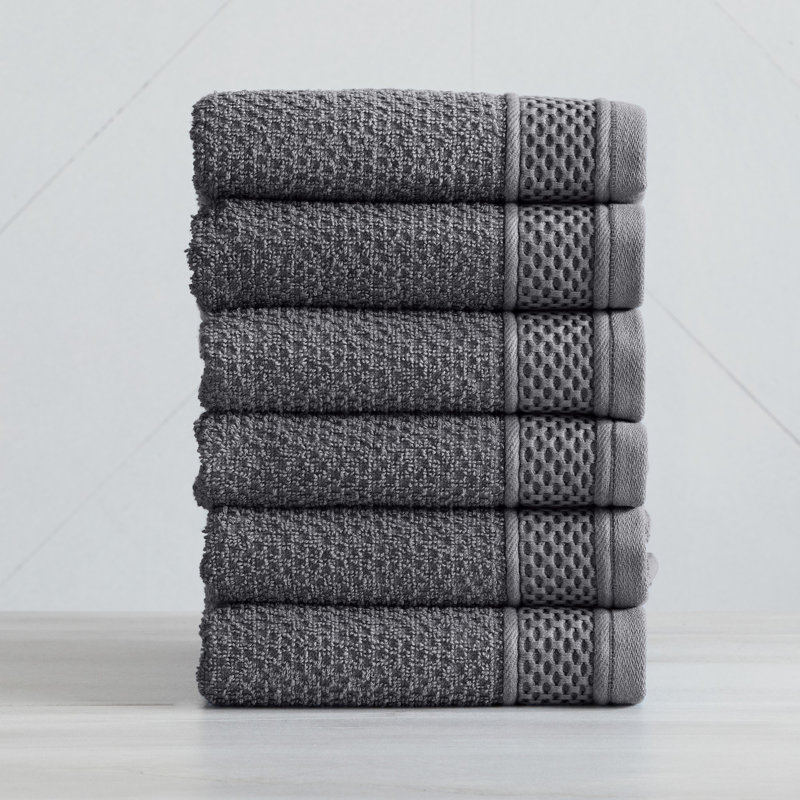 Débarbouillette 100% coton Sharleez, Gris foncé