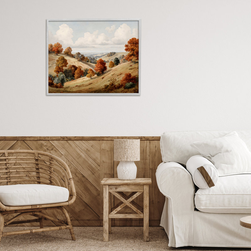 Giclée d'automne encadrée de feuilles d'automne, design par LSR Design Studio, Estampe numérique Farmhouse, H 16 po x l 20 po