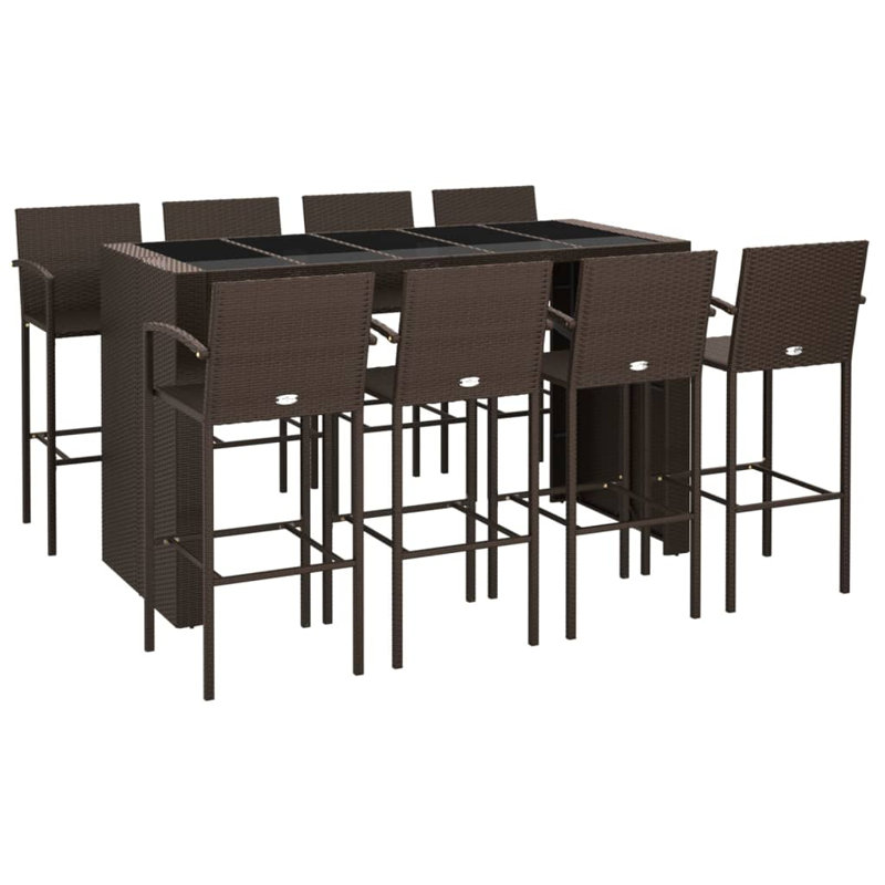 Dashanique Bar Set with Stools, Brown