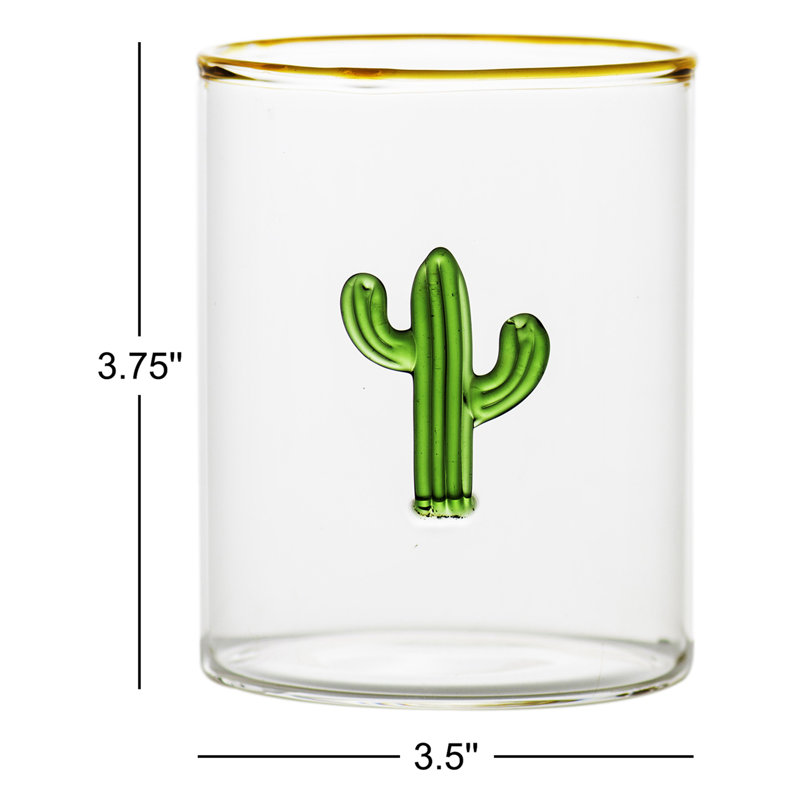 Cactus 8oz. Drinking Glass Set