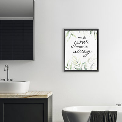 Wash Worries Away Leaves Floating Frame, design by Lettered and Lined