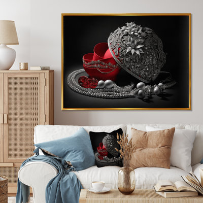 Accessoires Niamia Vintage Glam en rouge et noir IV - reproduction sur toile