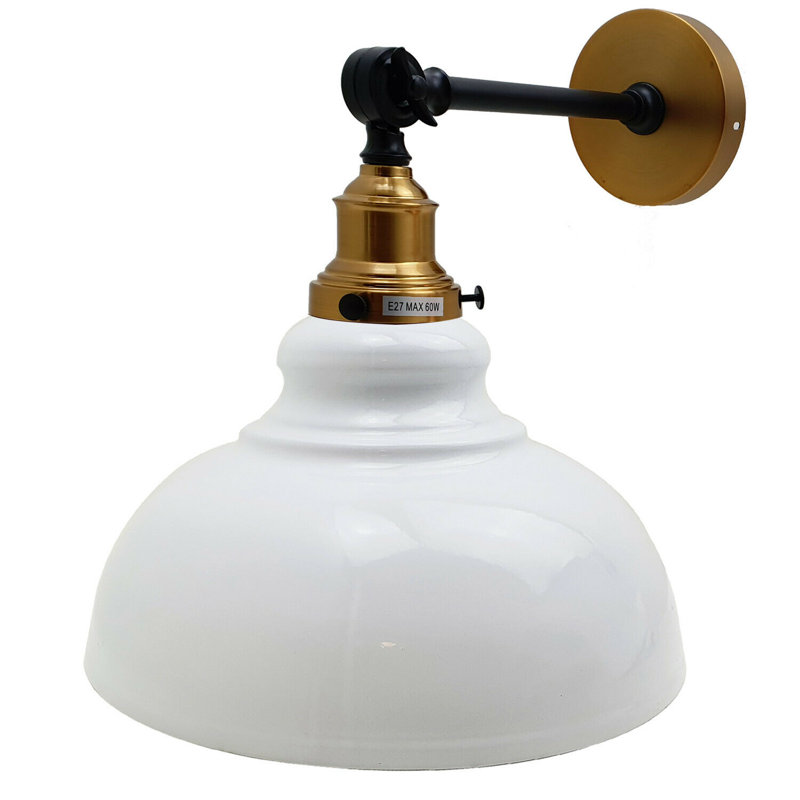 Hyannis Swing Arm Sconce, White, Gold