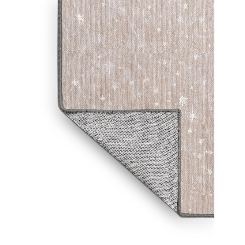 Tapis gris lavable à la machine, Rond 7 pi