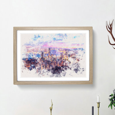 Hong Kong Skyline at Sunset - Picture Frame Painting Print