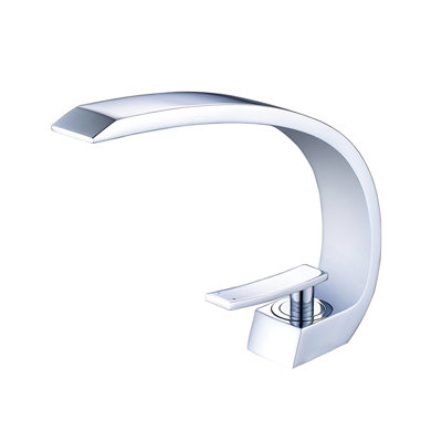 Robinet de lavabo de salle de bain - Robinet de lavabo cascade à fixation sur comptoir avec poignée simple