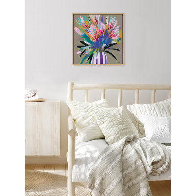 Bright Flowers by Inkheart Designs Framed Canvas Wall Art Print