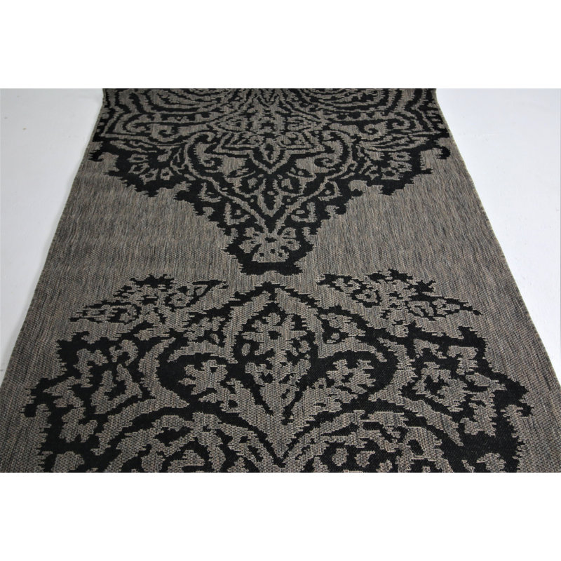 Tapis gris / noir Power Loom, Rectangle 5 pi 2 po x 7 pi 2 po
