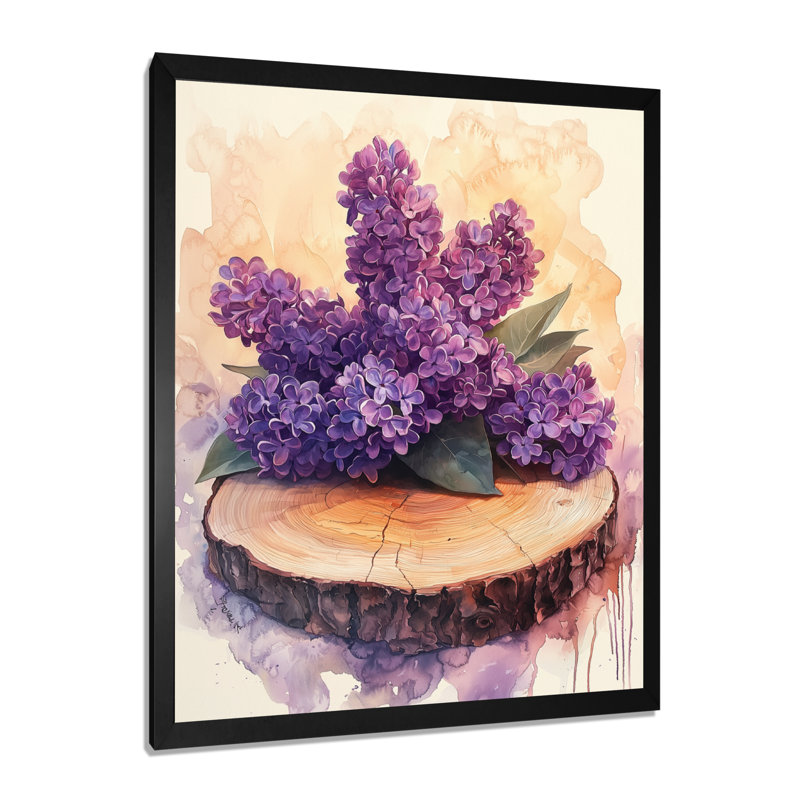 Sidney - Floral Wall Art, H 32 po x l 16 po, Noir, noir, noir, noir, Reproduction encadrée d'une seule photo
