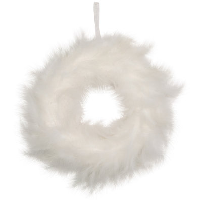 Couronne de Noël à deux tons de plumes - 14,5 po - non éclairée