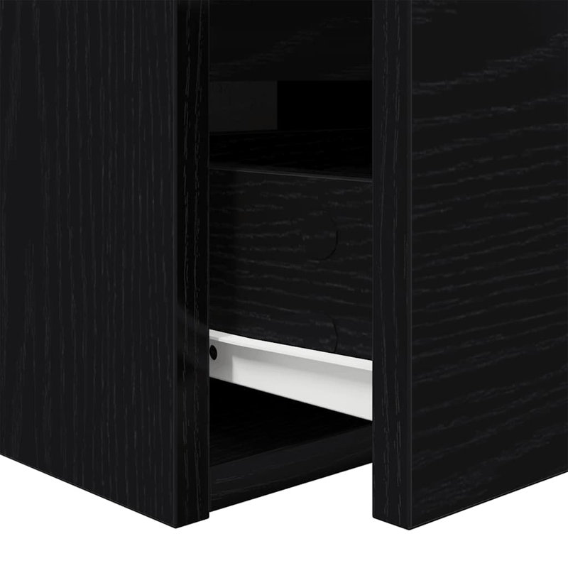 Wall-Mounted Bedside Cabinets 2 Pcs 38X34x40 Cm, Black Oak, 2