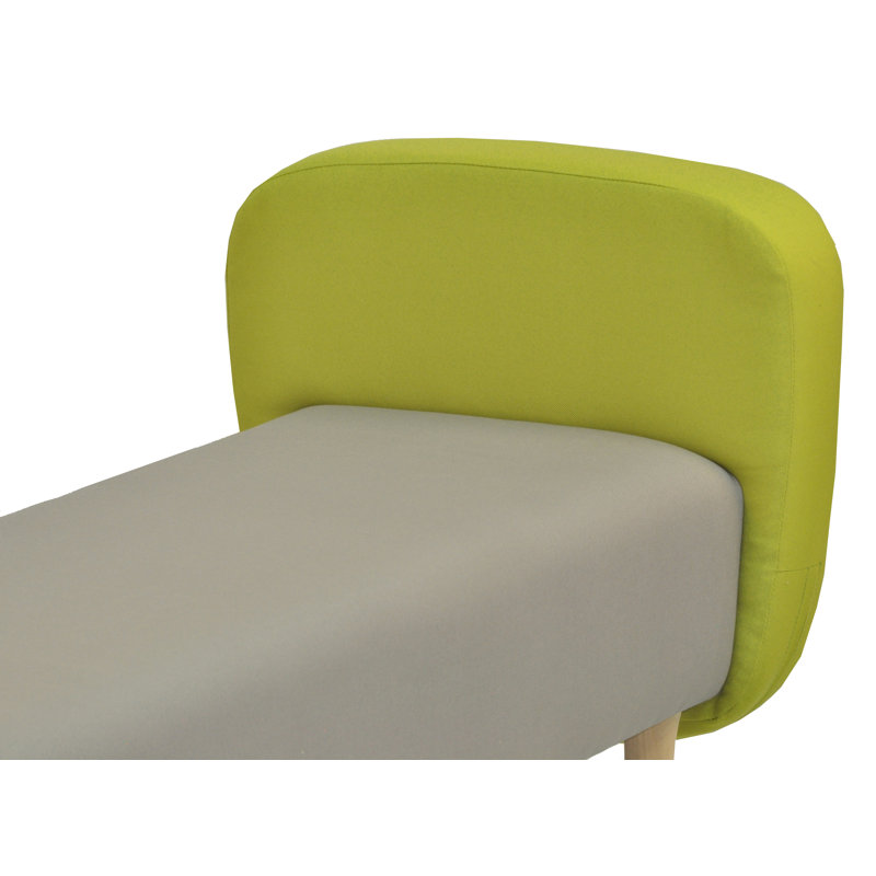 Wzór Polyester Blend Upholstered Bench, Grey/Lime