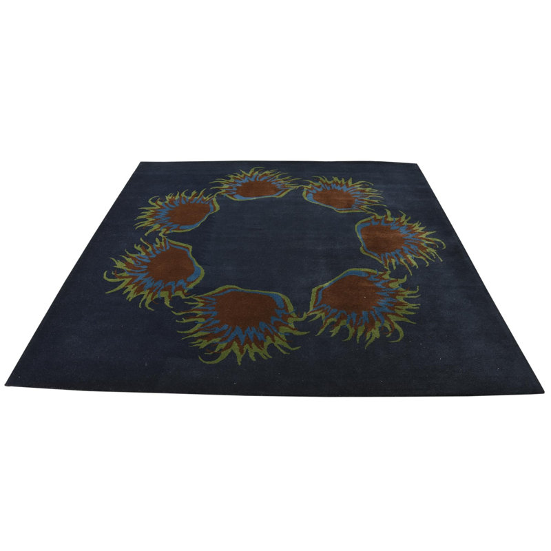 Tapis carré bleu marine Pineland 7 pi 7 po x 7 pi 7 po