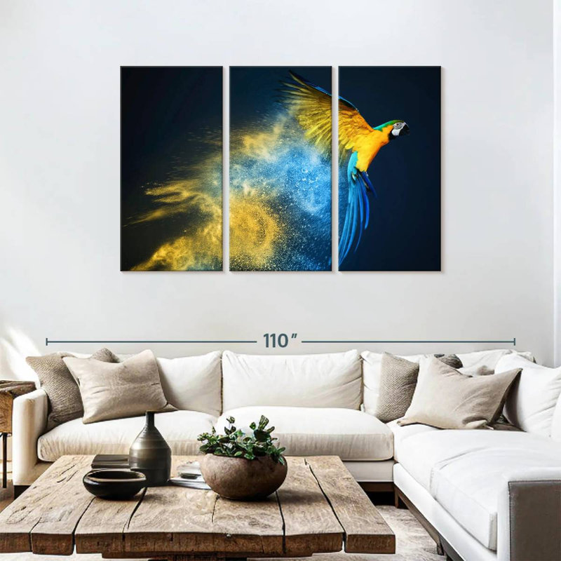 Colorful Parrot, 48" H x 74" W