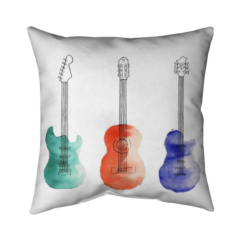 Three Guitars Hobbies Neo Mint Poly Twill Throw | Home Decor