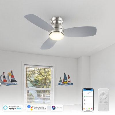 44"   Smart DC Ceiling Fan with light, Remote control