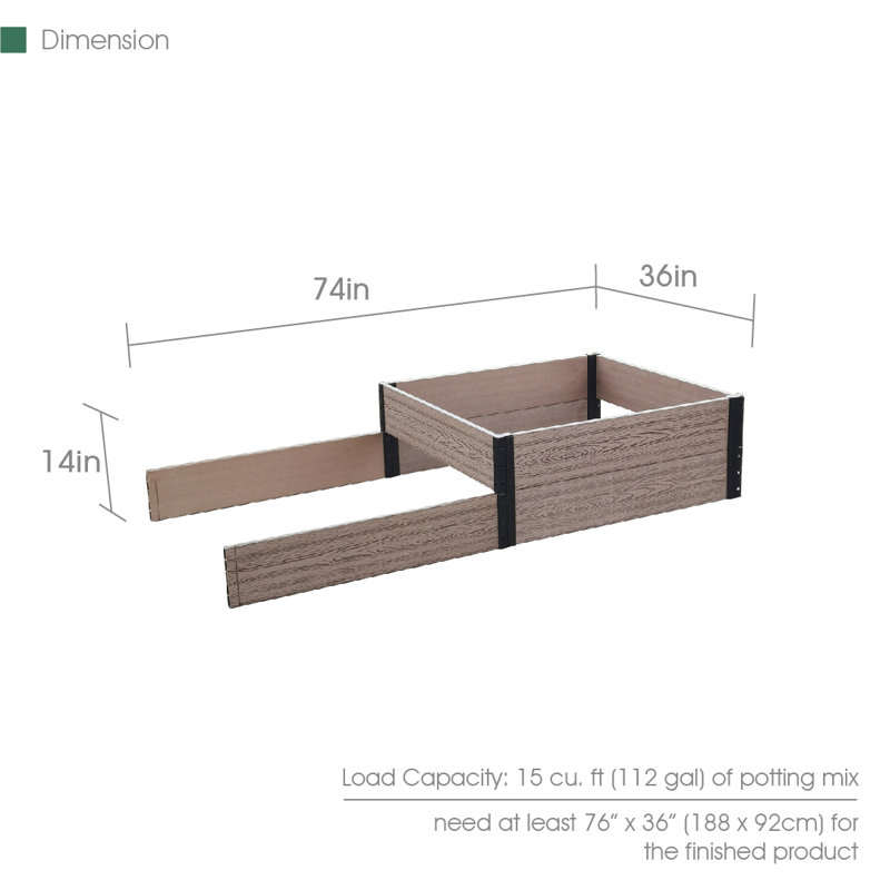 Extension de lit double en bois composite plastique