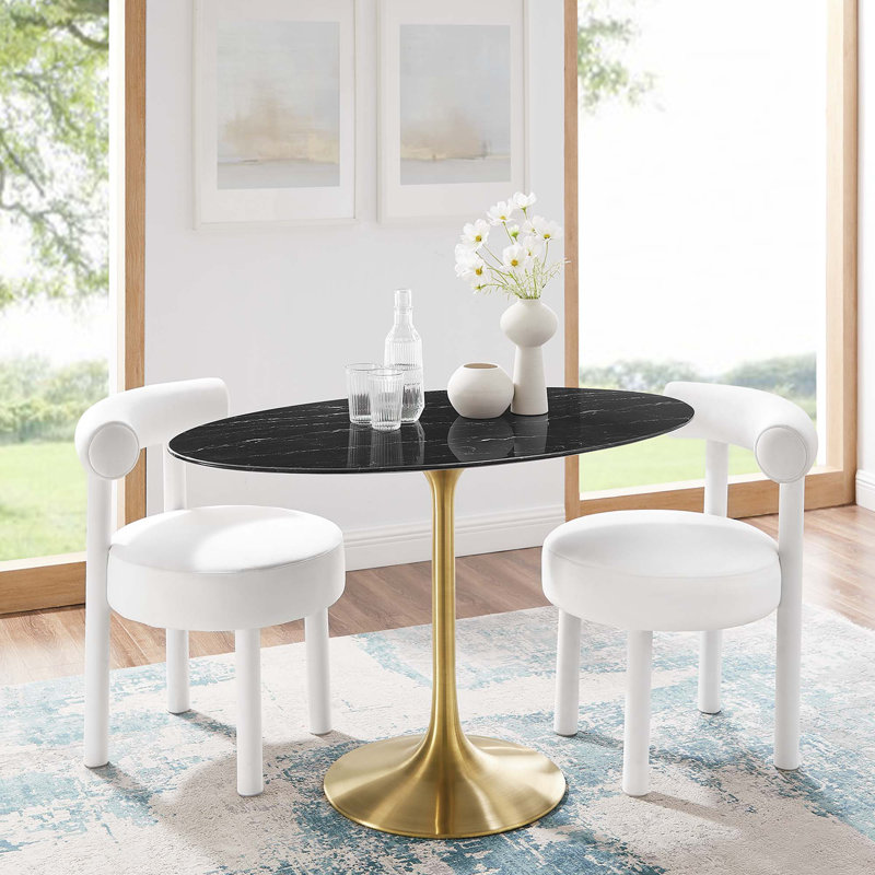 Table de salle à manger Modway, Noir, Or, H 29,5 po x L 48 po x l 27,5 po