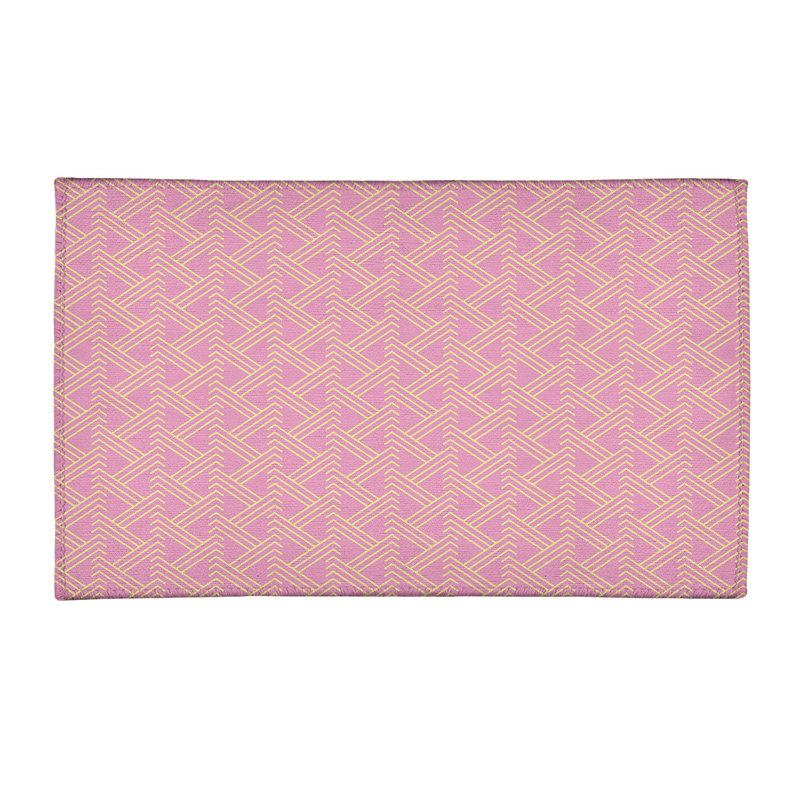 Tapis rose/jaune zig zag, Rectangle 2 pi x 3 pi